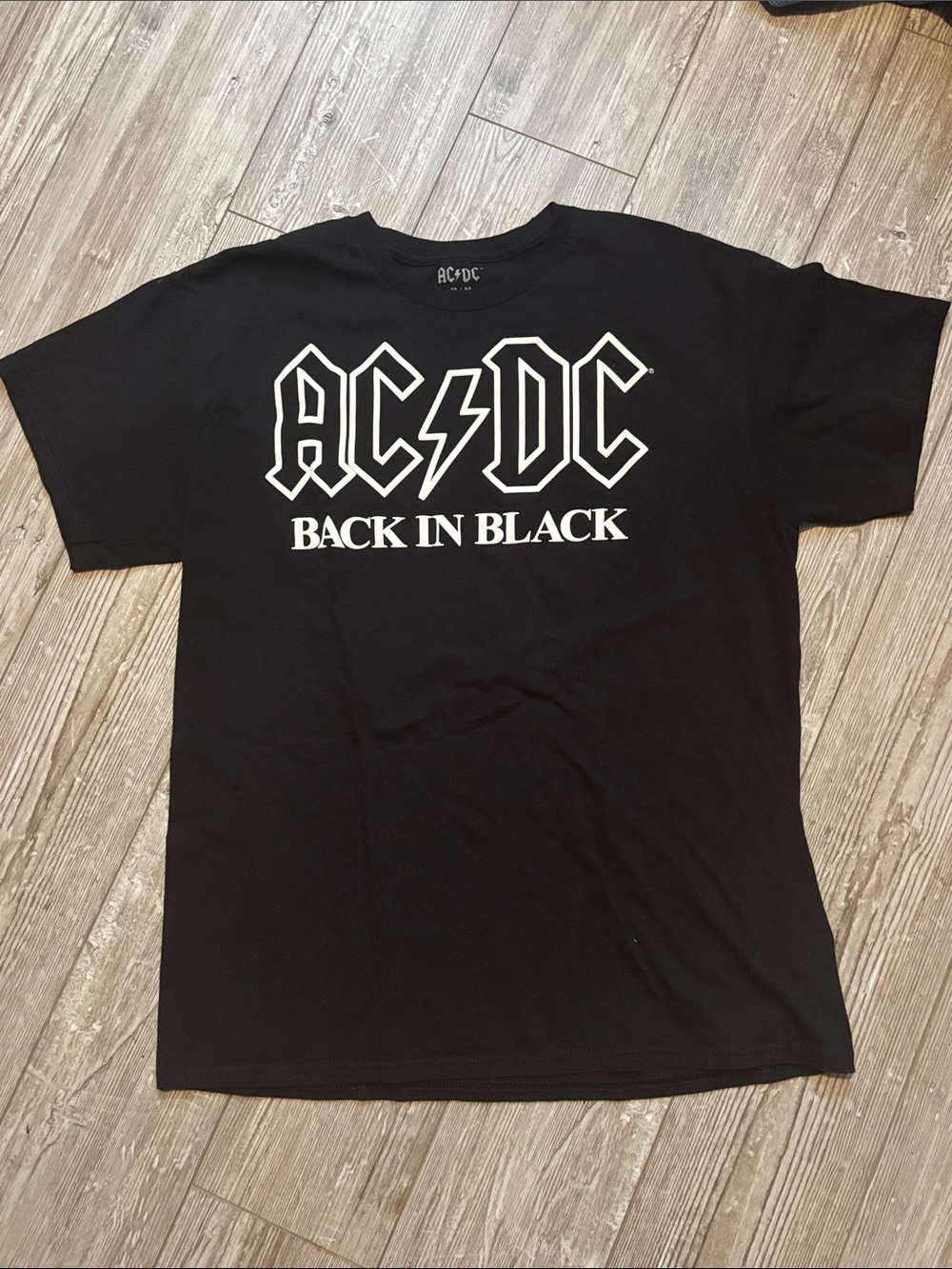 AC/DC Black 'Back In Black' Graphic Tee - White Logo